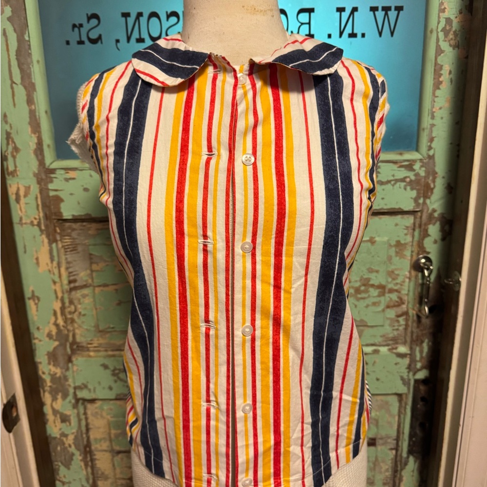 Frances Valentine Multicolor Striped Button-Down Shirt